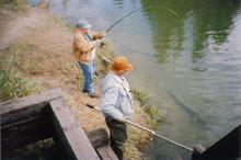 Manitoulin Island Ontario Fall fishing for salmon in nearby river